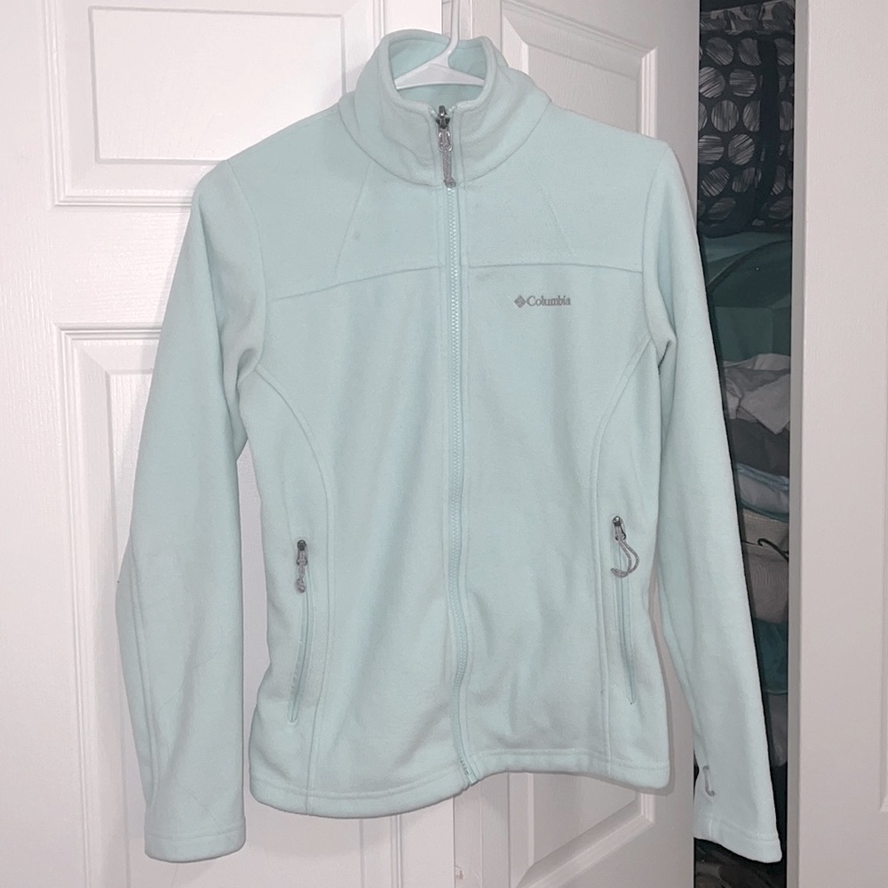 Columbia mint green fleece zip up